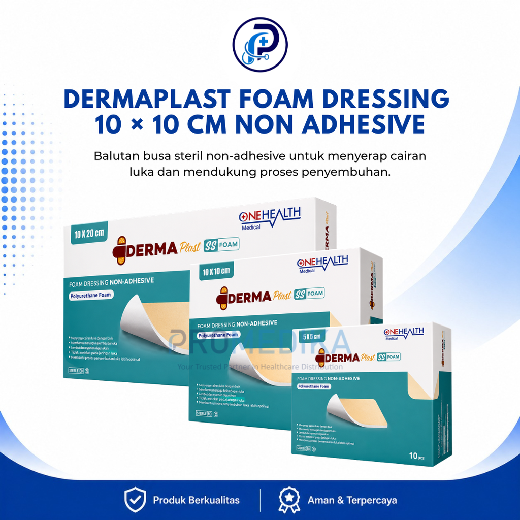 DERMAPLAST FOAM DRESSING 10 × 10 CM NON ADHESIVE
