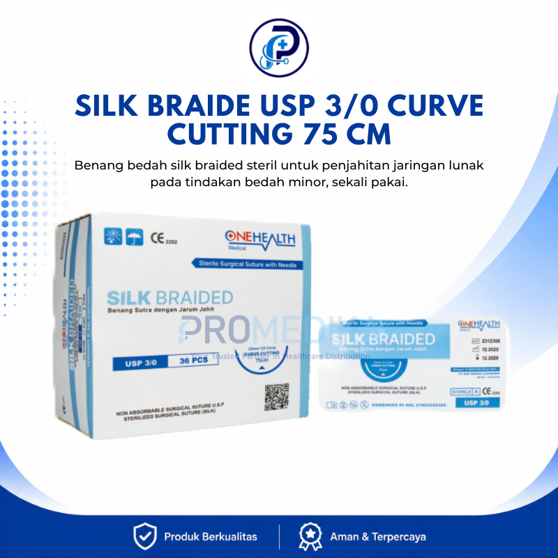 SILK BRAIDE USP 3/0 CURVE CUTTING 75 CM