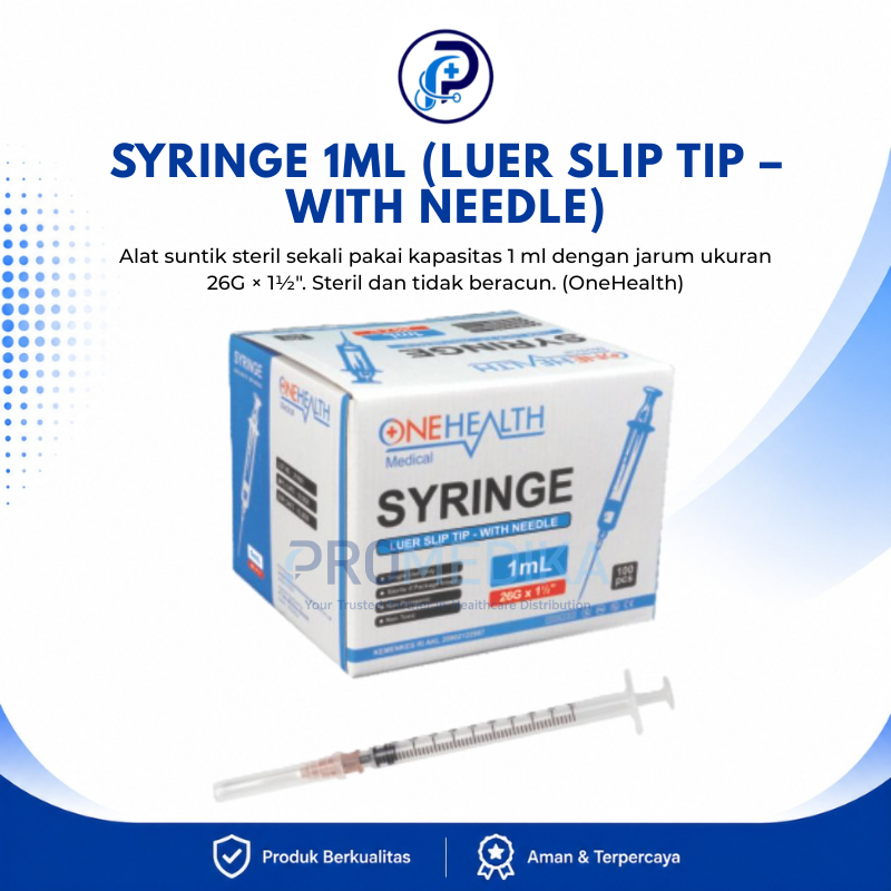 SYRINGE 1ML (LUER SLIP TIP – WITH NEEDLE)