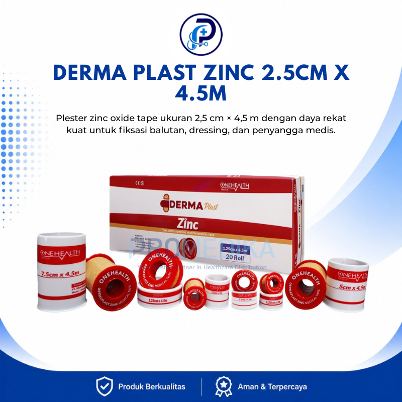 DERMA PLAST ZINC 2.5CM X 4.5M