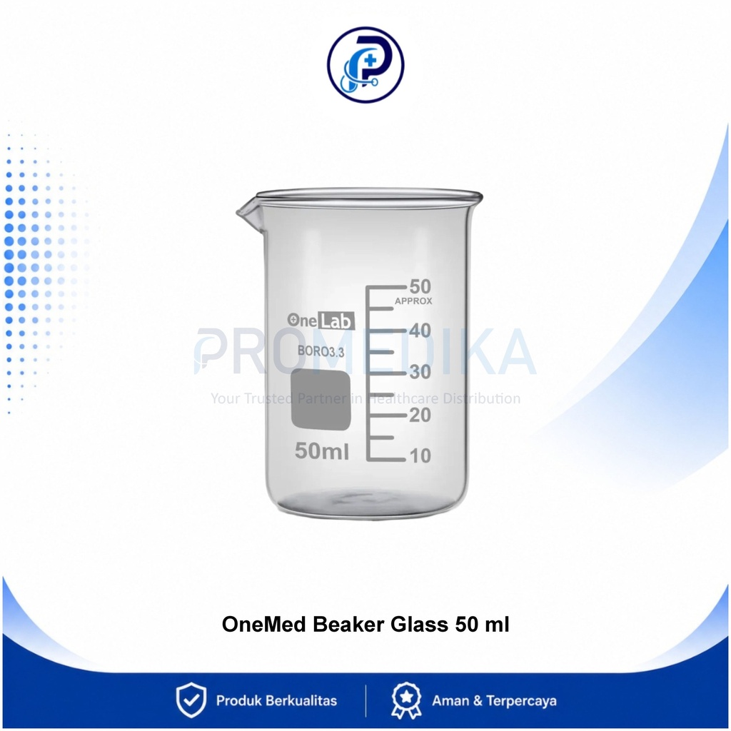 OneMed Beaker Glass 50 ml Gelas Piala