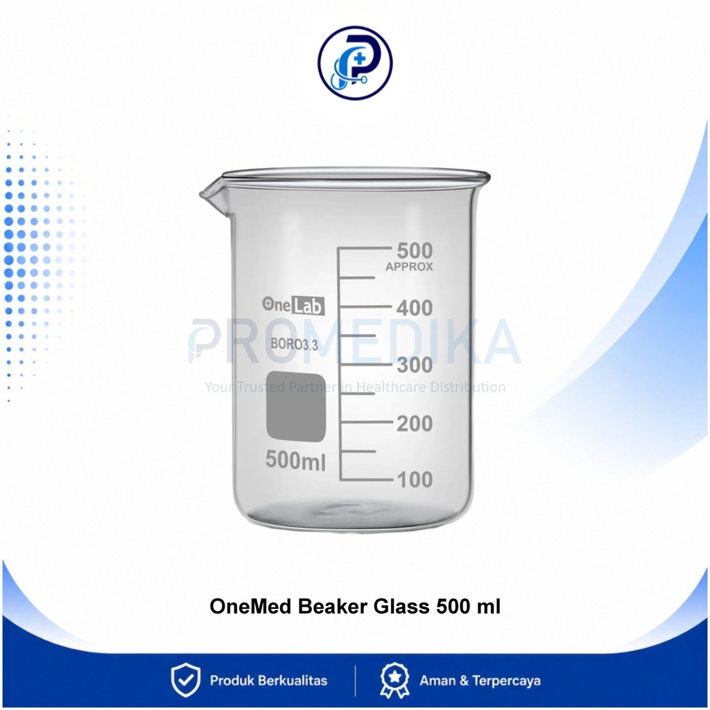 OneMed Beaker Glass 500 ml Gelas Piala