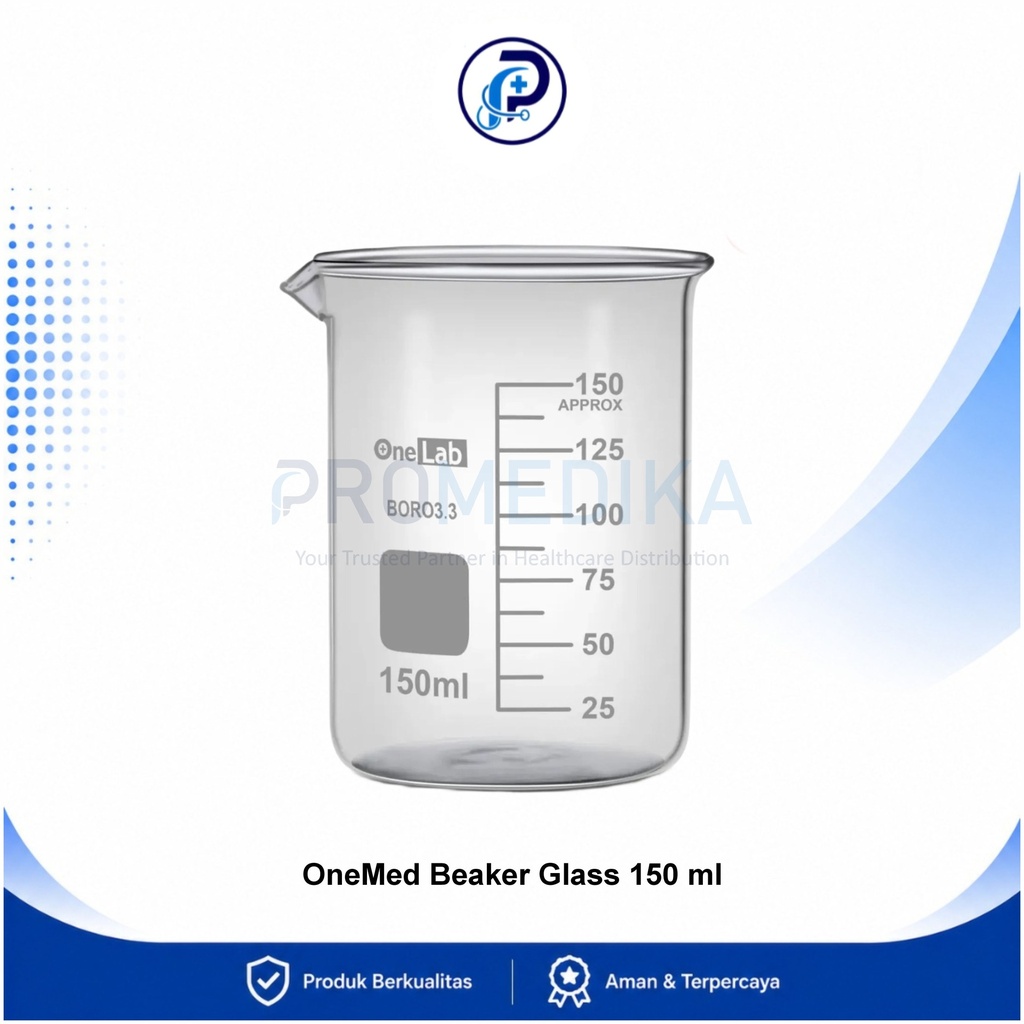 OneMed Beaker Glass 150 ml Gelas Piala