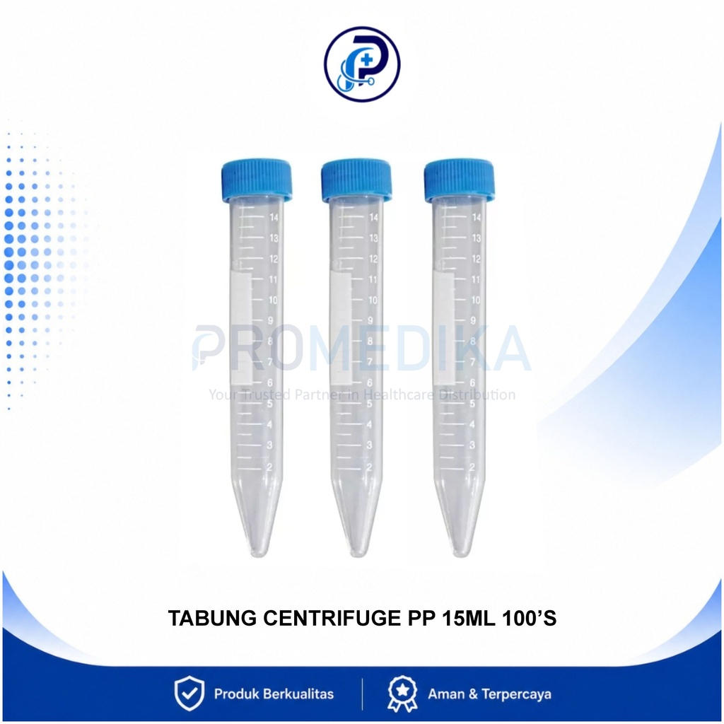 Tabung Centrifuge Tube PP 15ml OneMed Bag Isi 100pcs