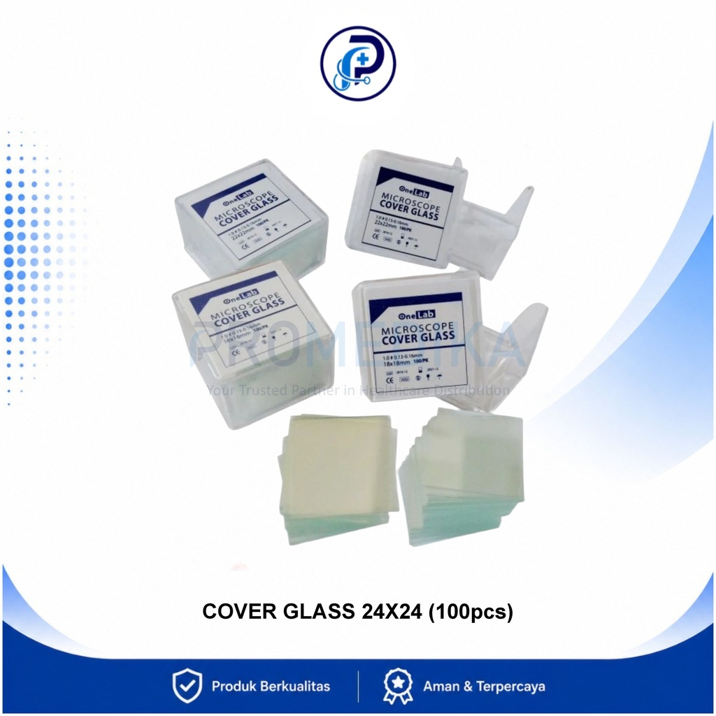 Cover Glass OneLab Box Isi 100pcs Ukuran 24 x 24