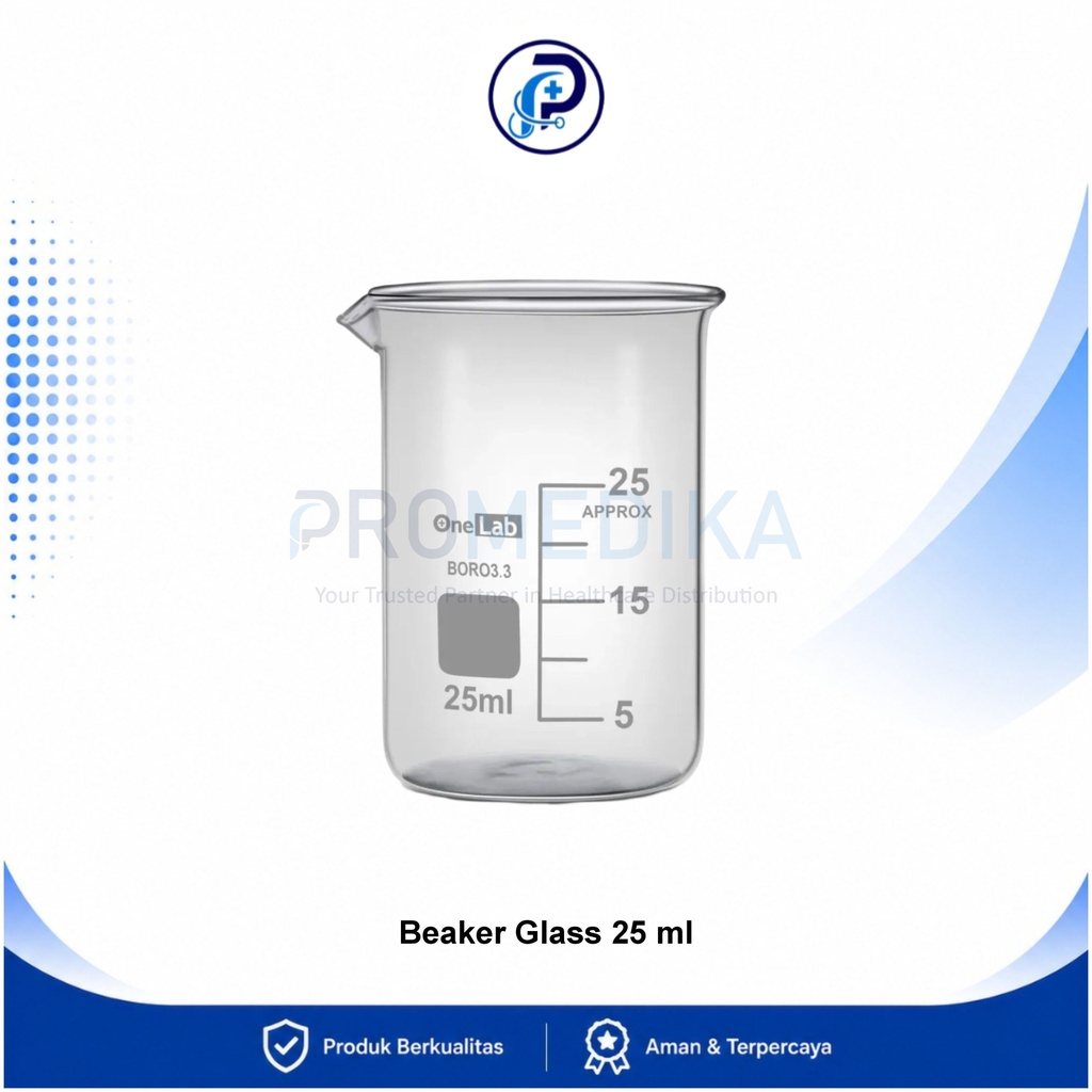 OneMed Beaker Glass 25 ml Gelas Piala