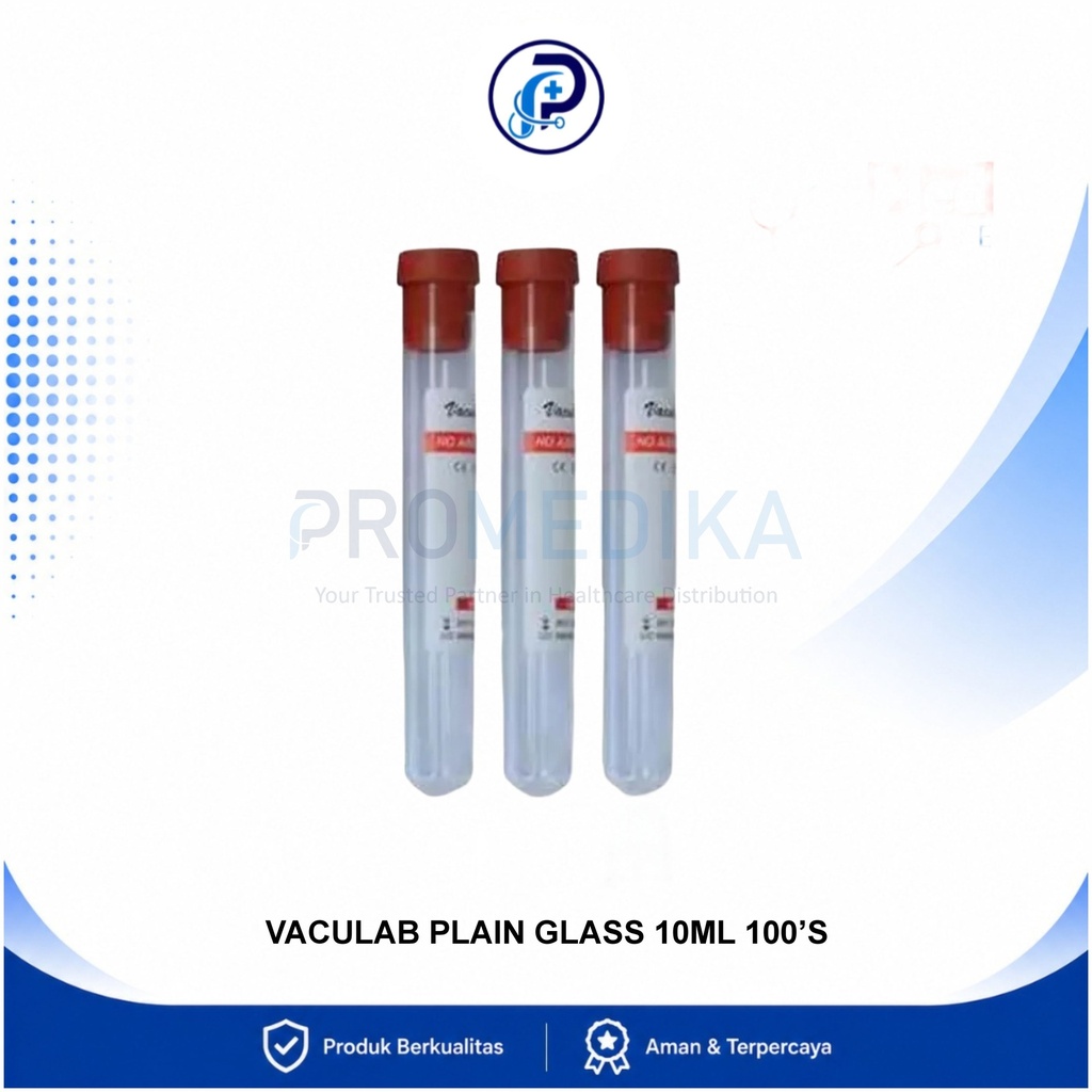 Tabung Darah VacuLab Plain 10ml 10cc OneLab OneMed