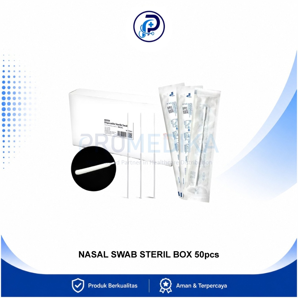Nasal Swab Steril Flocked Swab Naso OneMed Box Isi 50 pcs