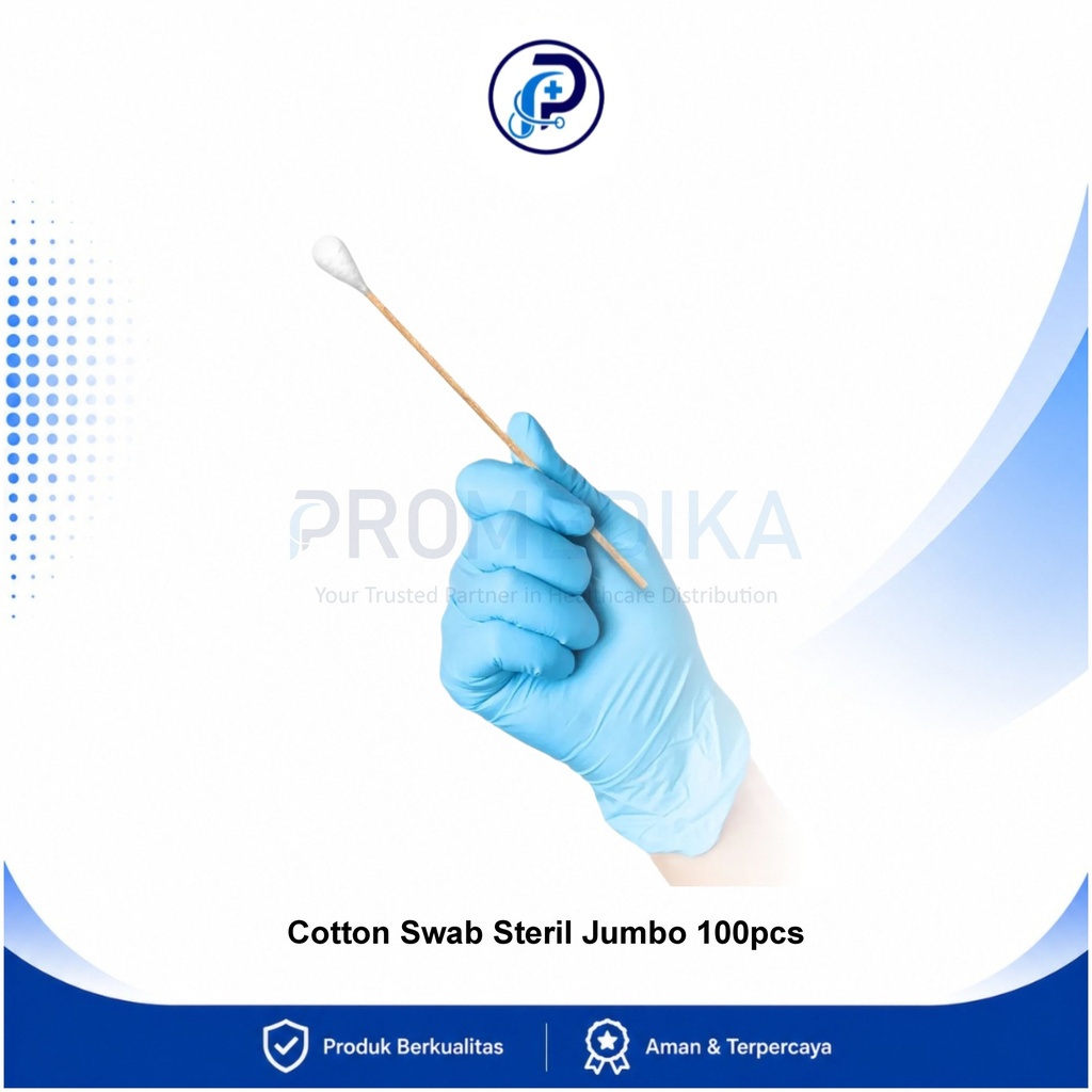 Cotton Swab Steril Jumbo Isi 100pcs