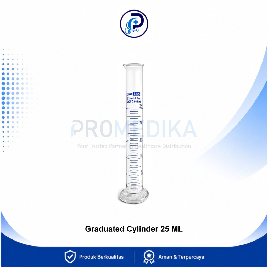 OneMed Gelas Ukur Kaca Laboratorium Graduated Cylinder 25 ml