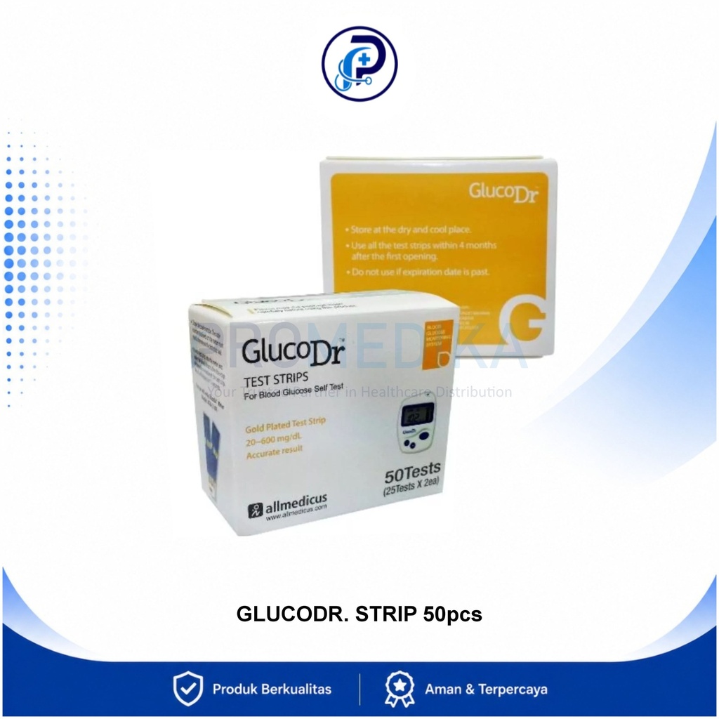 Strip Stik Gula Darah Glucosa Gluco DR AGM-2100 Biosensor Isi 50