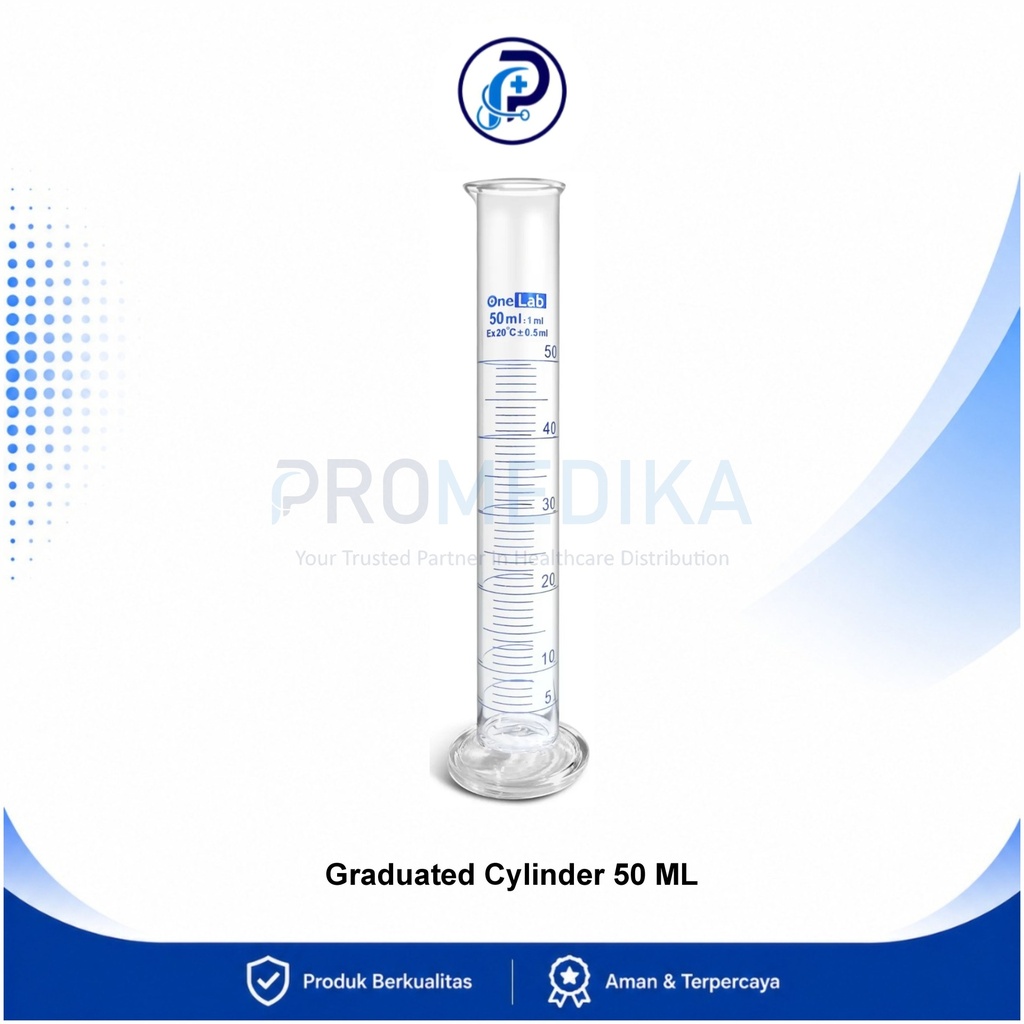 OneMed Gelas Ukur Kaca Laboratorium Graduated Cylinder 50 ml