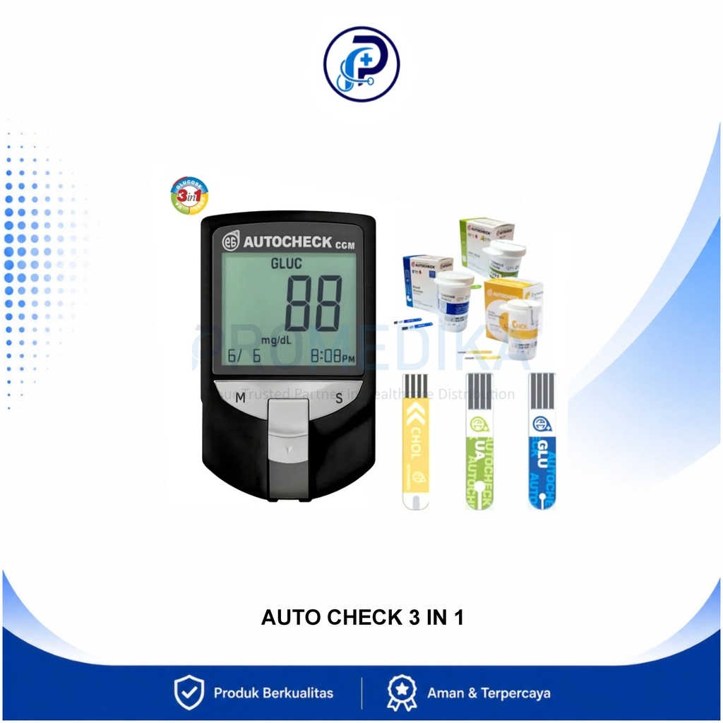 Alat Cek Gula Darah Asam Urat Kolesterol AutoCheck 3 in 1
