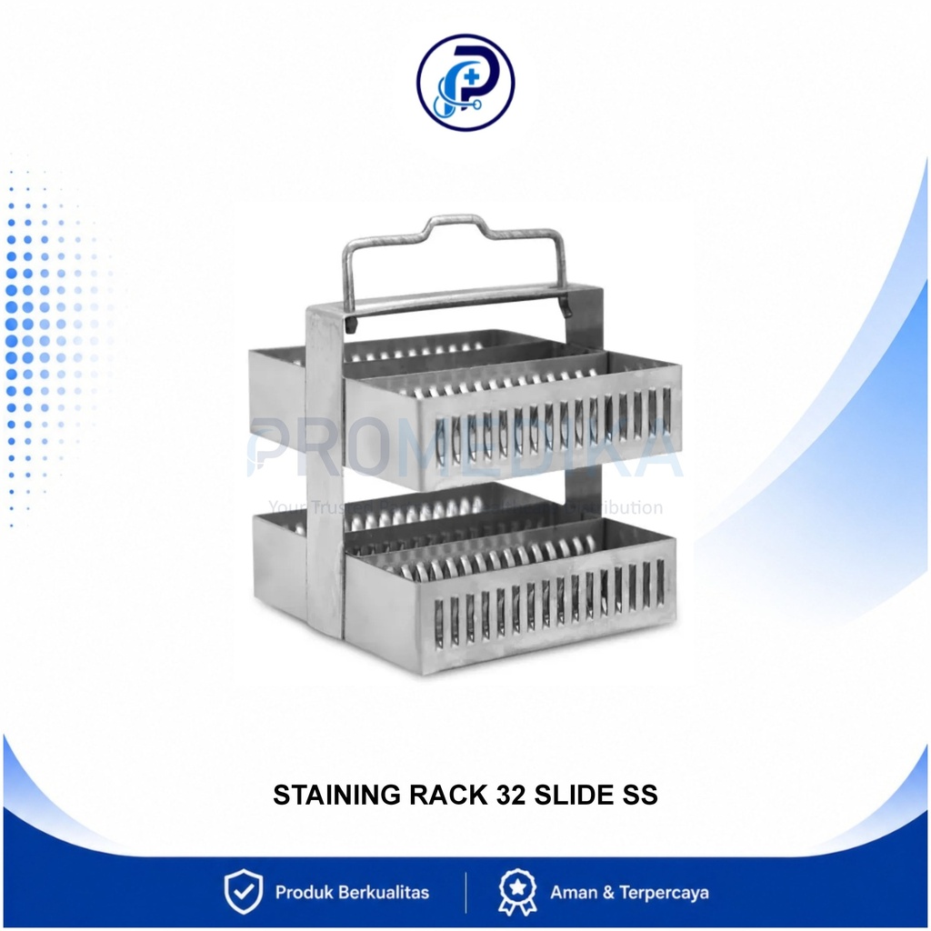 Staining Rack Stainless Steel 32 Slide OneMed