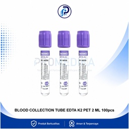 [OM-BMHP-00037] OneMed Tabung Darah Blood Collection Tube EDTA K2 PET 2 ml Isi 100 pcs OneLab