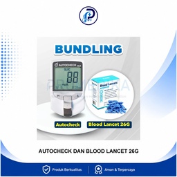 [OM-DPM-00066] Alat Cek Gula Darah Asam Urat Kolesterol AutoCheck 3in1 Bonus Blood Lancet 26G 1 Box