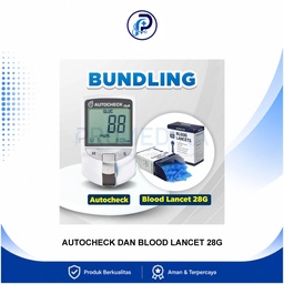 [OM-DPM-00067] Alat Cek Gula Darah Asam Urat Kolesterol AutoCheck 3in1 Bonus Blood Lancet 28G 1 Box
